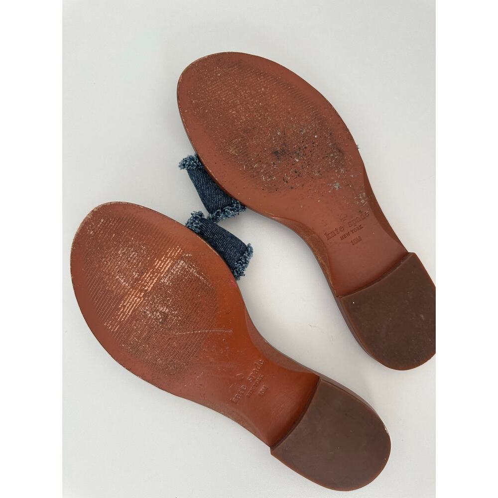 Kate Spade New York Chance Denim Crystal Embellished Slide Sandals - Size 10 - Picture 6 of 10